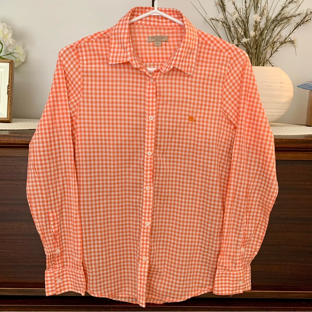 Burberry Brit Check Print Women's Blouse, Size XS - S